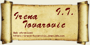 Irena Tovarović vizit kartica